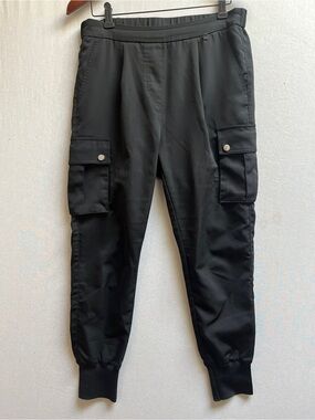 Rudsak Black Satin Finish Cargo Jogger Pants Sz M